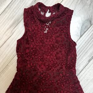Nickie Lew Lace Burgundy Maroon Dress Girls Size 14